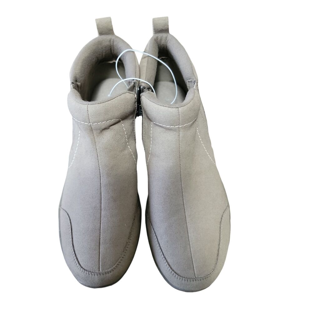 Easy Spirit Bestrong Taupe Tan Walking Shoes Zip Comfort Microfiber Size 11 M